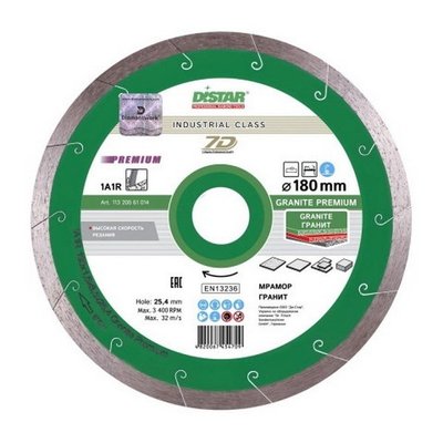 Алмазний диск DiStar 1A1R 180x1,6x8,5x25,4 Granite Premium 11320061014 фото