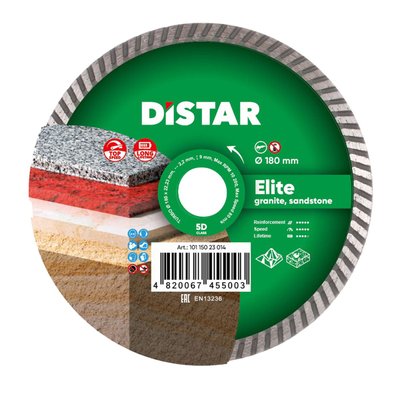 Алмазний диск DiStar Turbo 180x2, 4x9x22, 23 Elite 10115023014 фото