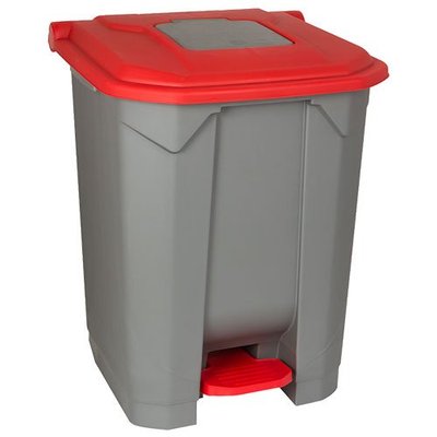 Бак для мусора Planet с педалью 50 л серо-красный 6814 фото